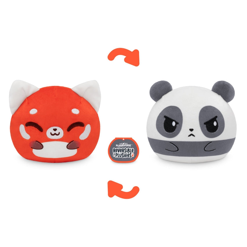TeeTurtle Reversible Plushie: Panda Pals
