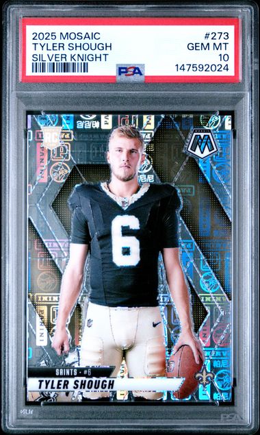 Graded 2025 Panini Mosaic Tyler Shough #273 /149 Silver Knight Rookie RC Football Card PSA 10 Gem Mint