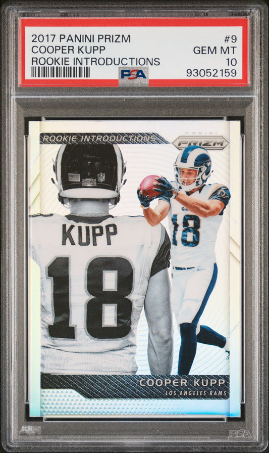 Graded 2017 Panini Prizm Cooper Kupp #9 Rookie Introductions Rookie RC Football Card PSA 10 Gem Mint