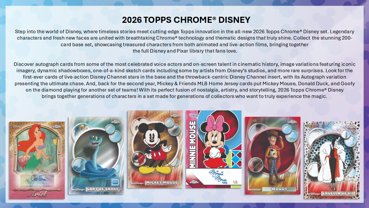 Disney 2026 Topps Chrome Mega Box (06/17/2026) Disney 2026 Topps Chrome Mega Box (06/17/2026)
