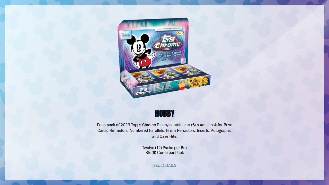 Disney 2026 Topps Chrome Hobby Box (06/17/2026) - Golden Apple Comics