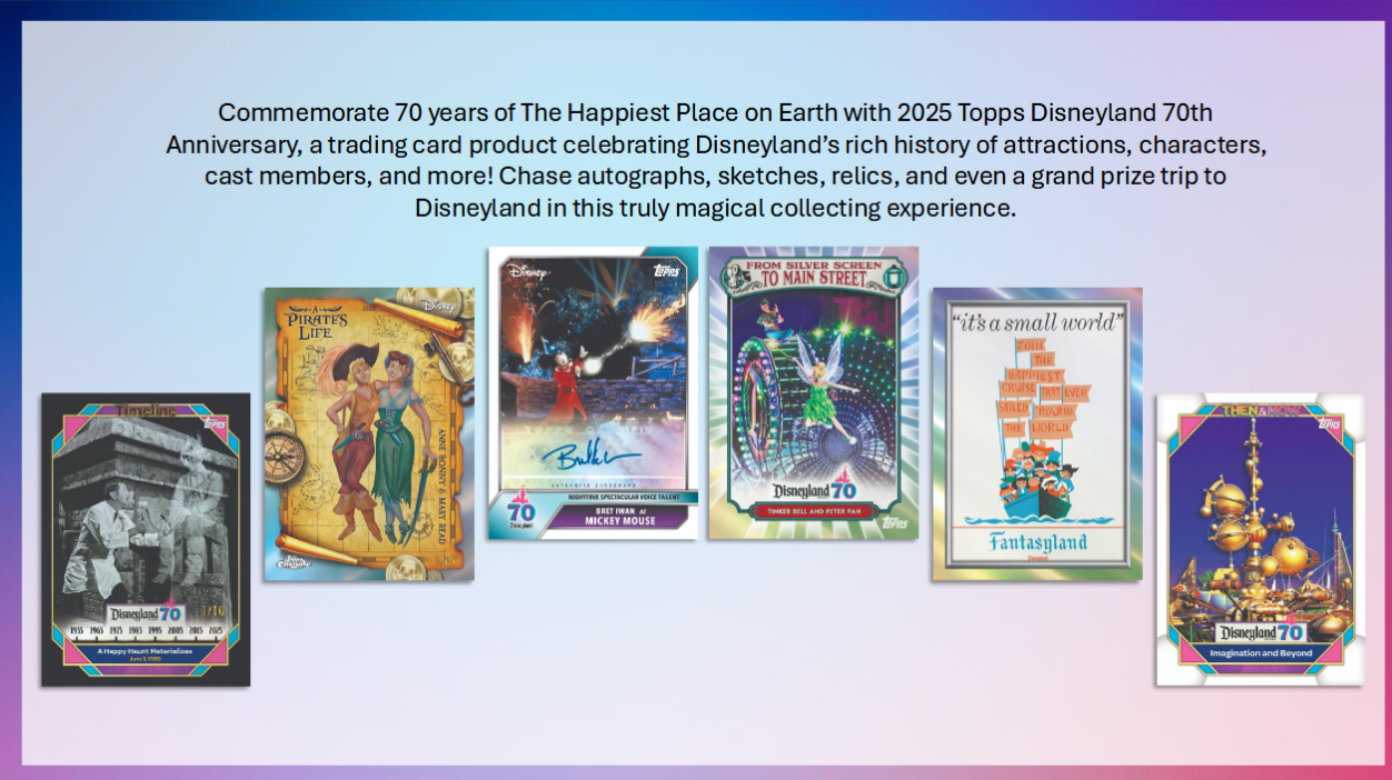 Disney Disneyland 70th Anniversary Trading Cards Topps 2025 Hobby Box Disney Disneyland 70th Anniversary Trading Cards Topps 2025 Hobby Box