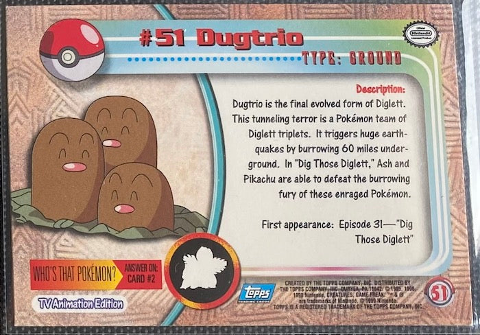 Dugtrio (56) [Topps TV Animation Edition Series 1 (Second Print)]