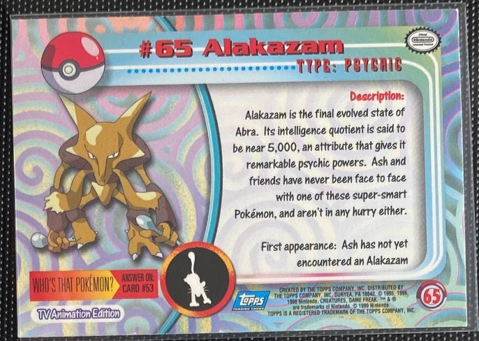 Alakazam (65) [Topps TV Animation Edition Series 1 (Third Print