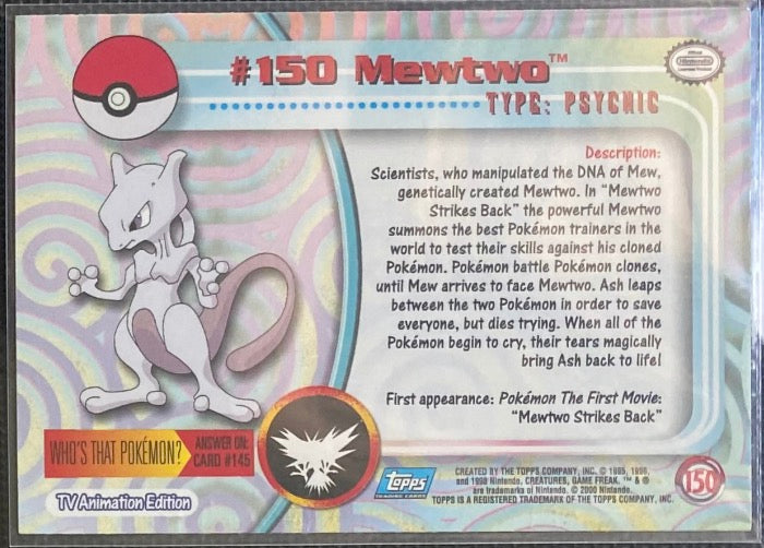 Mewtwo (150) [Topps TV Animation Edition Series 3]