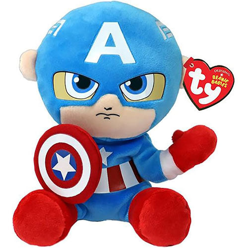 Ty Marvel Beanie Babies: Captain America Floppy (Small)