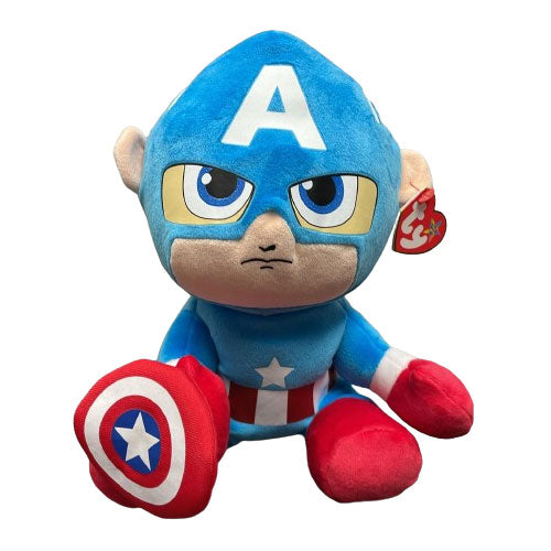Ty Marvel Beanie Babies: Captain America Floppy (Medium)