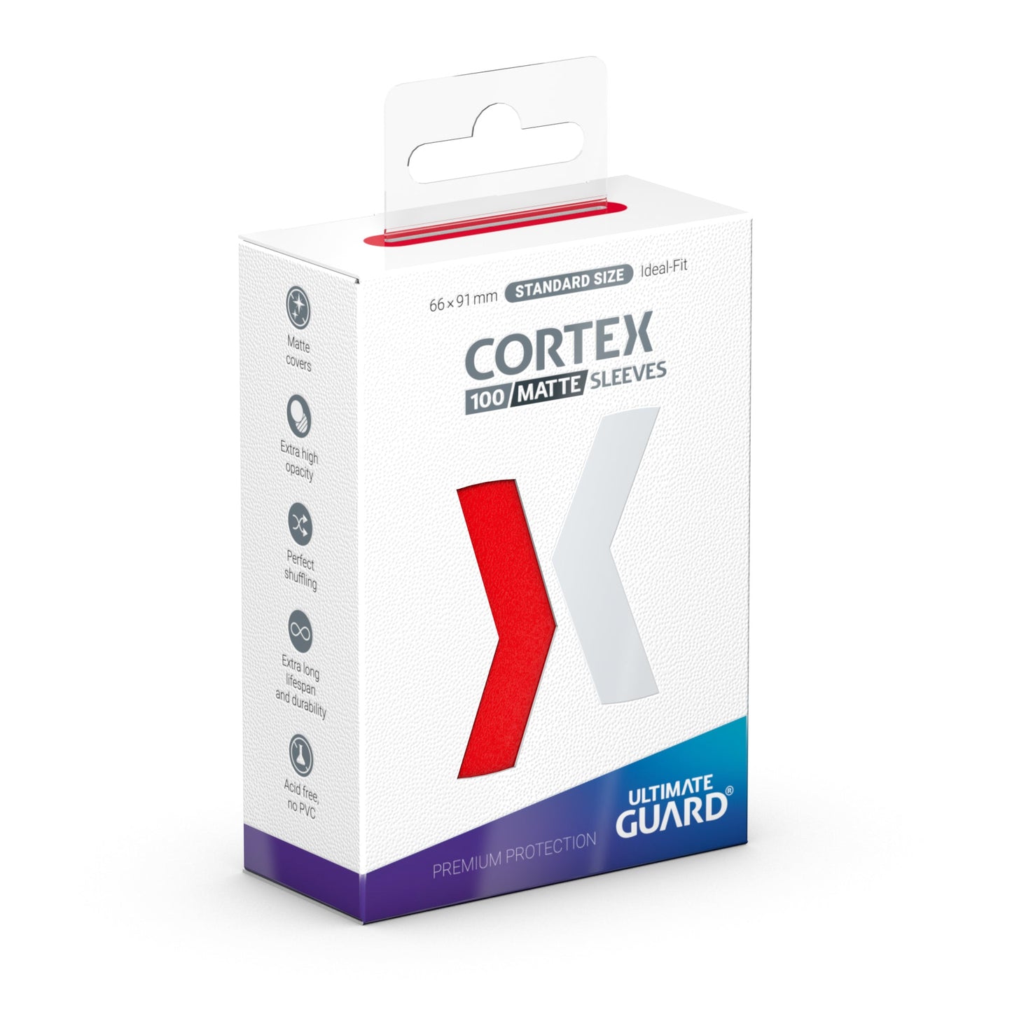 Ultimate Guard Cortex Standard Size Sleeves - Matte Red (100ct)