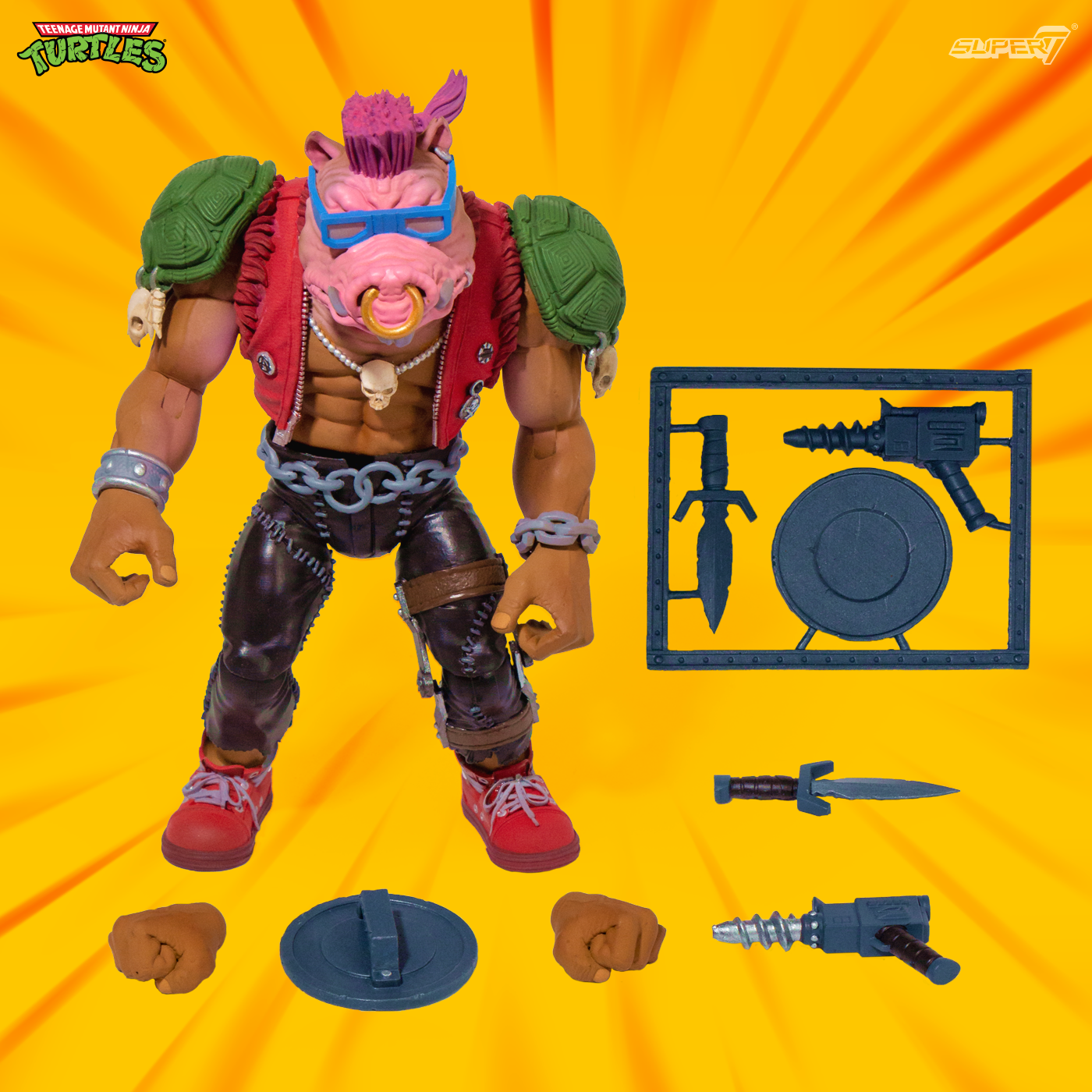 Super7 x Teenage Mutant Ninja Turtles Ultimates Bebop Wave 2 Action Figure TMNT