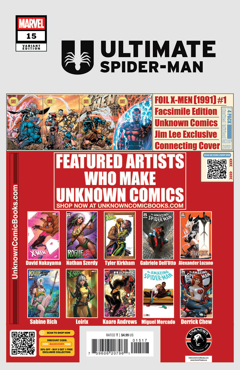 [2 PACK] Ultimate Spider-man #15 Unknown Comic Mirka Andolfo Exclusive Var  (03/26/2025)