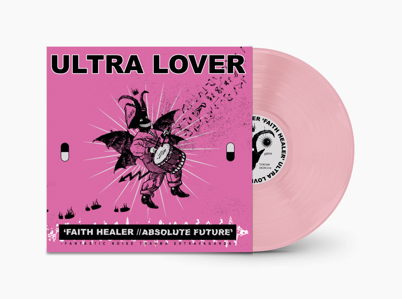 Ultra Lover - Faith Healer / Absolute Future Pink Color Vinyl LP Record