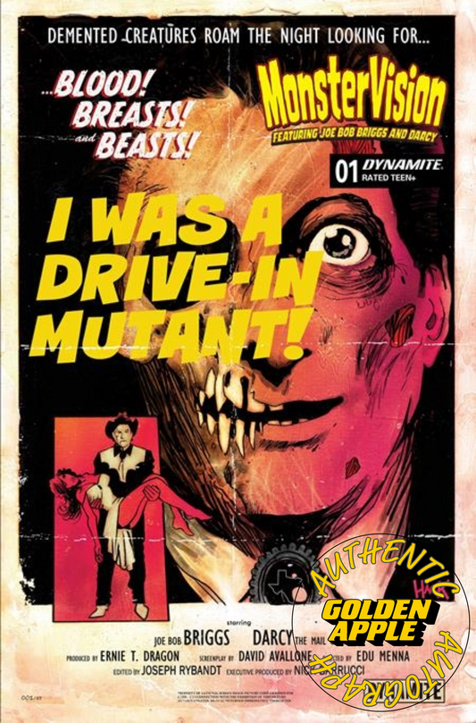 Monstervision Featuring Joe Bob Briggs And Darcy #1 B Robert Hack Variant SIGNED David Avallone (12/23/2026) Dynamite
