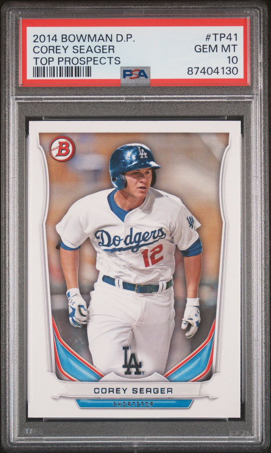 Graded 2014 Topps Bowman Draft Picks Corey Seager #TP41 Top Prospects Rookie RC Baseball Card PSA 10 Gem Mint