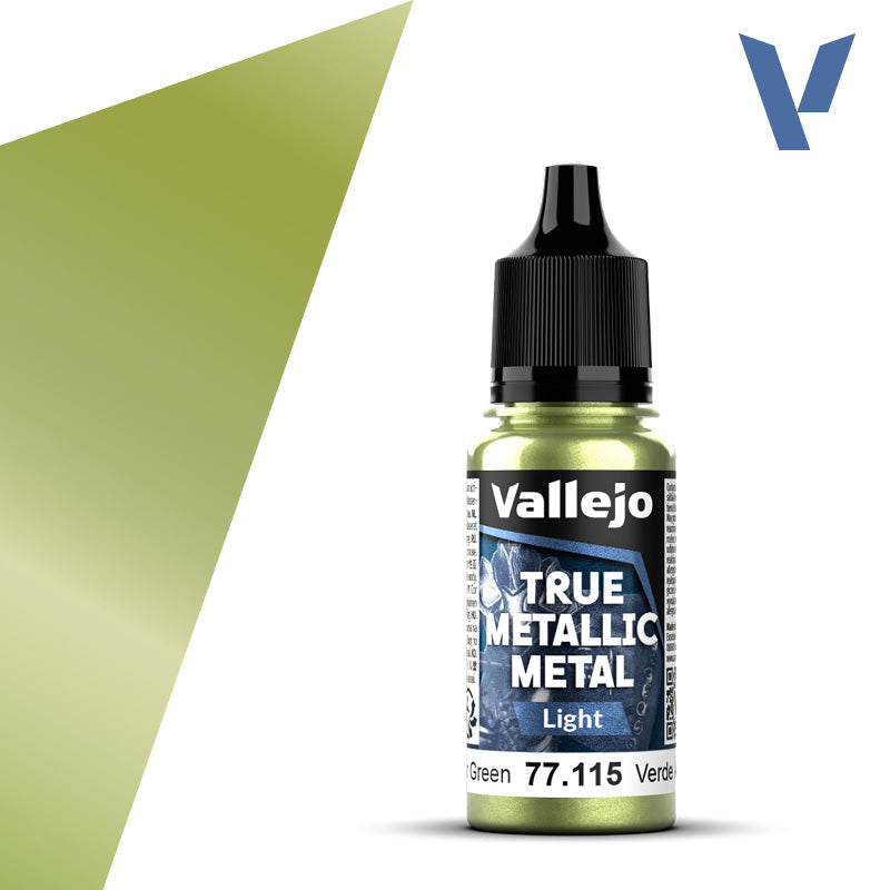 Vallejo True Metallic Metal: Amber Green - Light (18 ml) - Golden Apple Comics