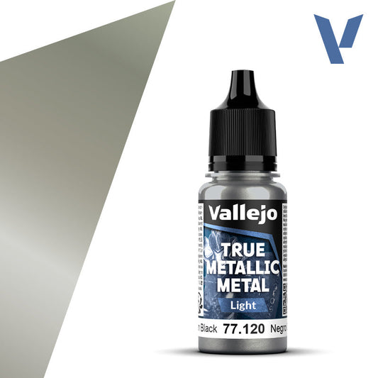 Vallejo True Metallic Metal: Obsidian Black - Light (18 ml) - Golden Apple Comics
