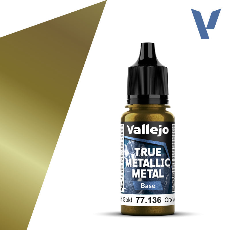 Vallejo True Metallic Metal: Greenish Gold - Base (18 ml) - Golden Apple Comics