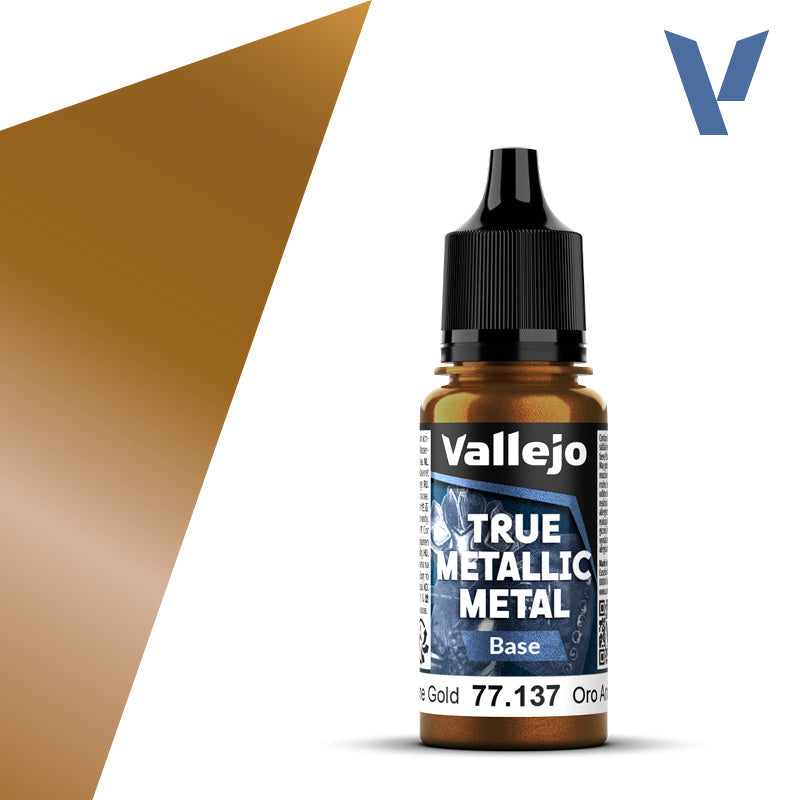 Vallejo True Metallic Metal: Arcane Gold - Base (18 ml) - Golden Apple Comics
