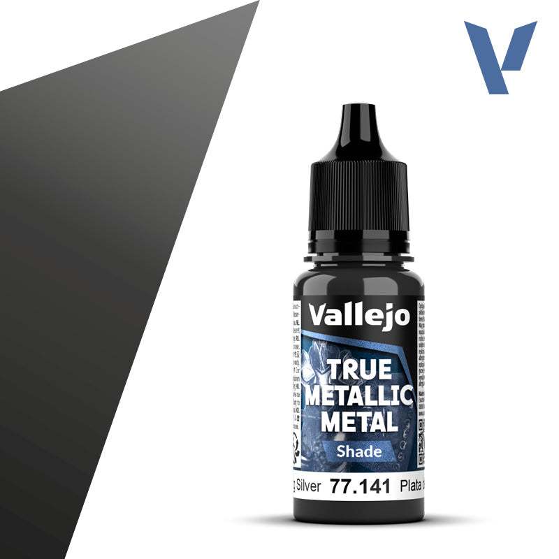 Vallejo True Metallic Metal: Sterling Silver - Shade (18 ml) - Golden Apple Comics