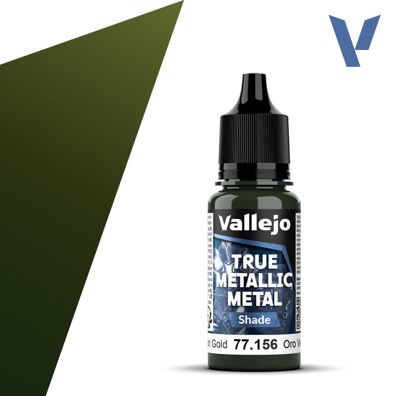 Vallejo True Metallic Metal: Greenish Gold - Shade (18 ml) - Golden Apple Comics