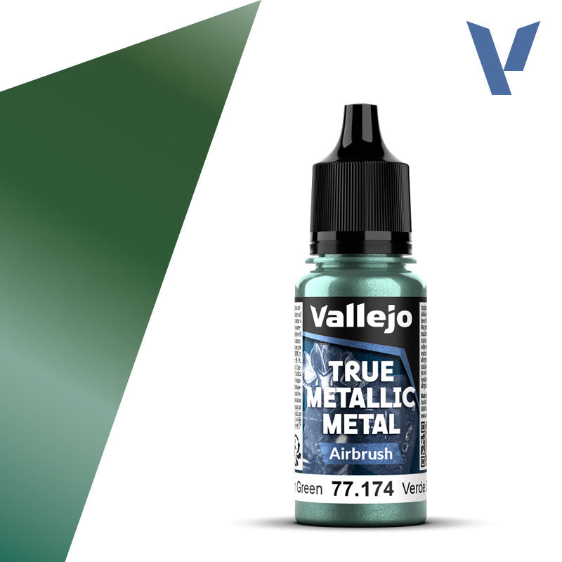 Vallejo True Metallic Metal: Dusken Green - Airbrush (18 ml) - Golden Apple Comics