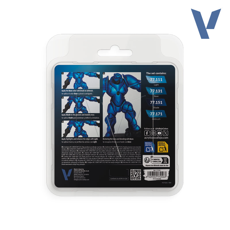 Vallejo True Metallic Metal: Paint Set - Sapphire Blue (4) - Golden Apple Comics