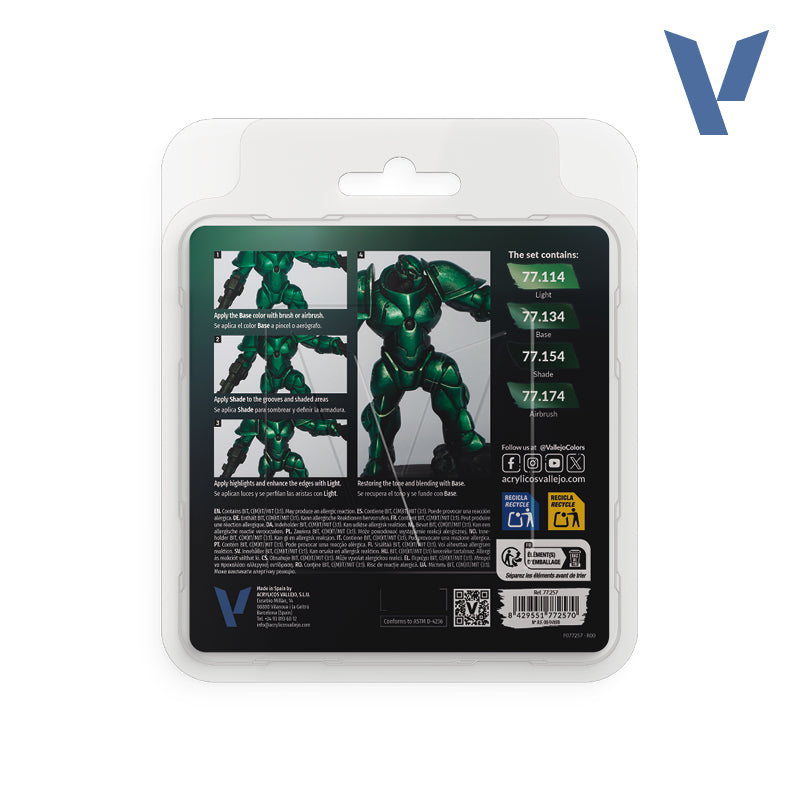 Vallejo True Metallic Metal: Paint Set - Dusken Green (4) - Golden Apple Comics