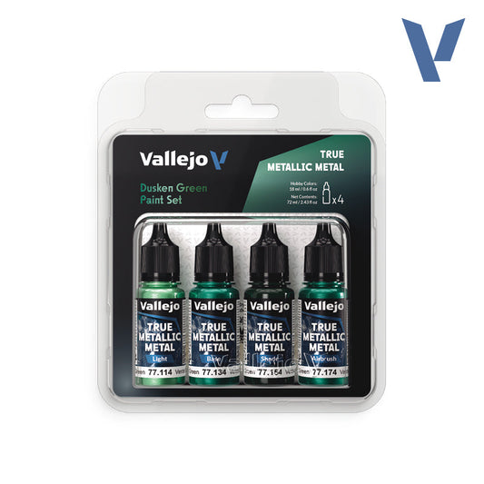 Vallejo True Metallic Metal: Paint Set - Dusken Green (4) - Golden Apple Comics