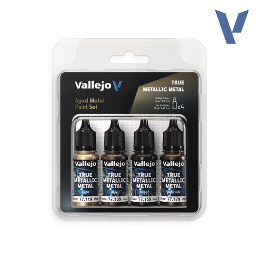 Vallejo True Metallic Metal: Paint Set - Aged Metal (4) - Golden Apple Comics