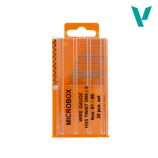 Vallejo Hobby Tools: Drill Bit Set - American - No. 61-80  (20)