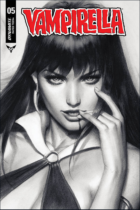 VAMPIRELLA #5 Dynamite 2019 NM 1:15 FOC Stanley Lau Artgerm B&W Charcoal GGA - Golden Apple Comics