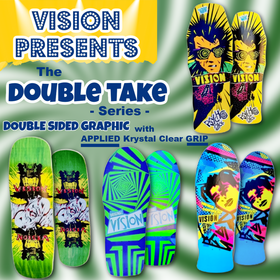 Vision Psycho Stick "Double Take" Gripped 10" Skateboard Deck