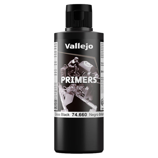 Vallejo: Primers - Gloss Black (200ml)