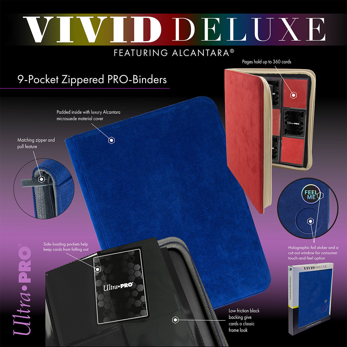 Vivid Deluxe 9-Pocket Zippered PRO-BINDER®
