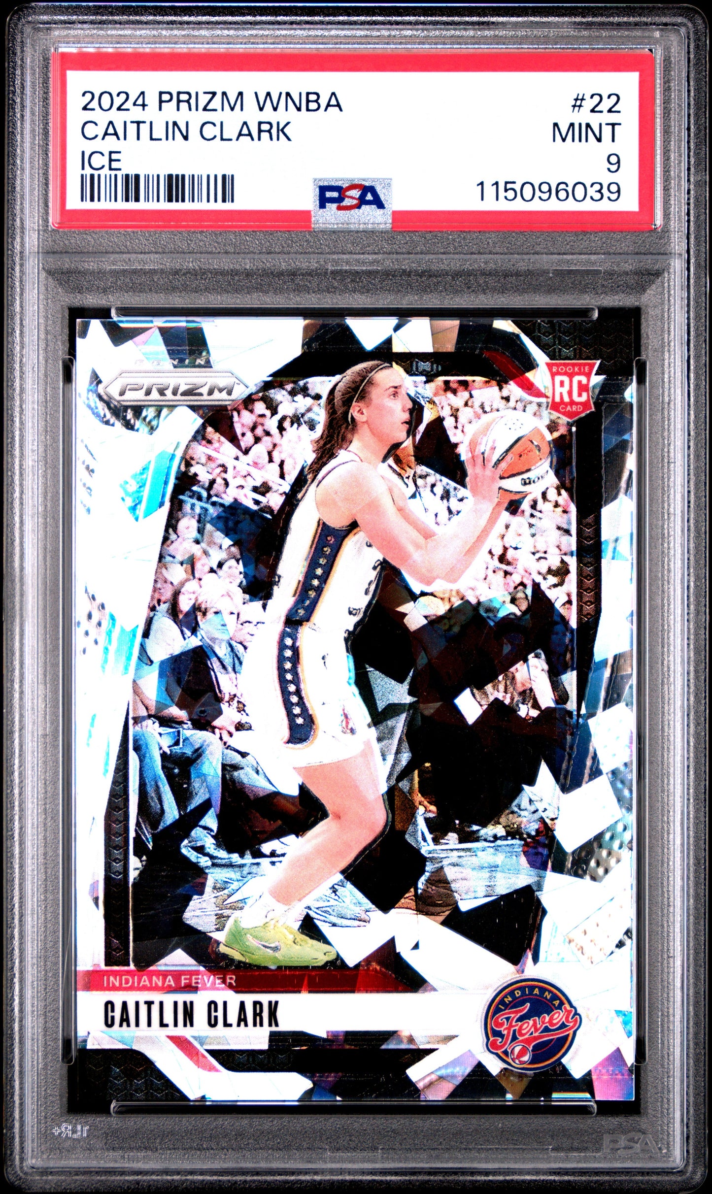 Graded 2024 Panini Prizm Caitlin Clark #22 Ice Rookie RC Basketball Card PSA 9 Mint
