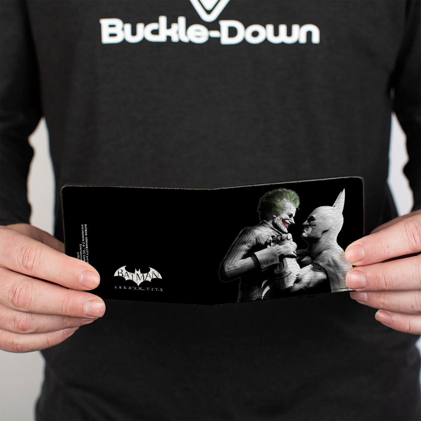 Bi-Fold Wallet - ARKHAM CITY Batman & Joker Fight Pose Black Grays White