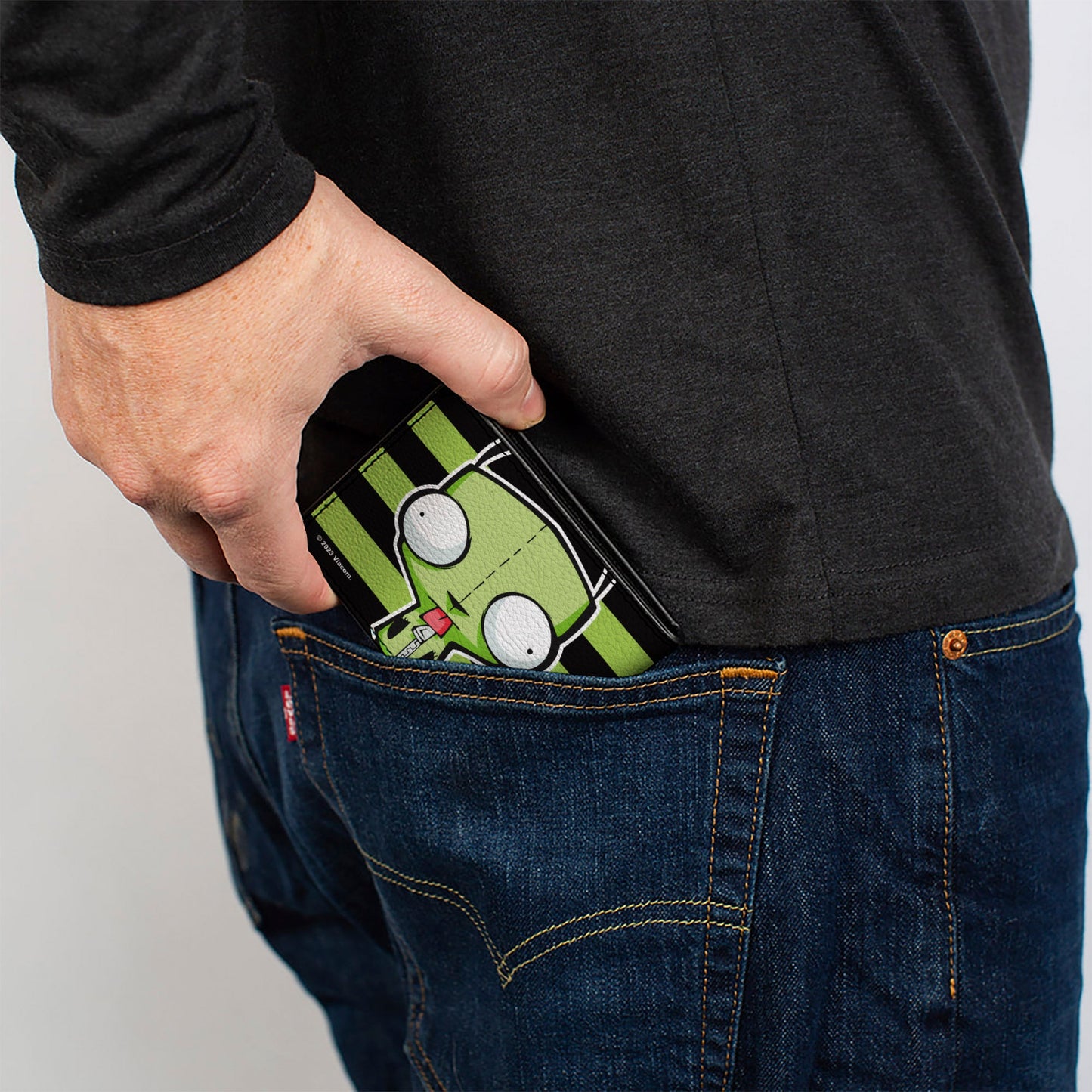 Bi-Fold Wallet - Invader Zim GIR Pose Stripe Green/Black