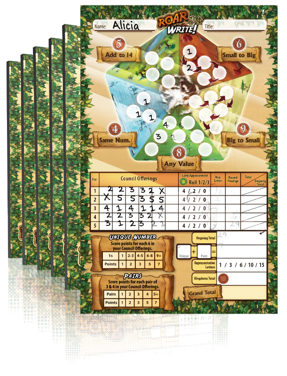 Roar and Write!: Dry-Erase Sheets (6) - Golden Apple Comics