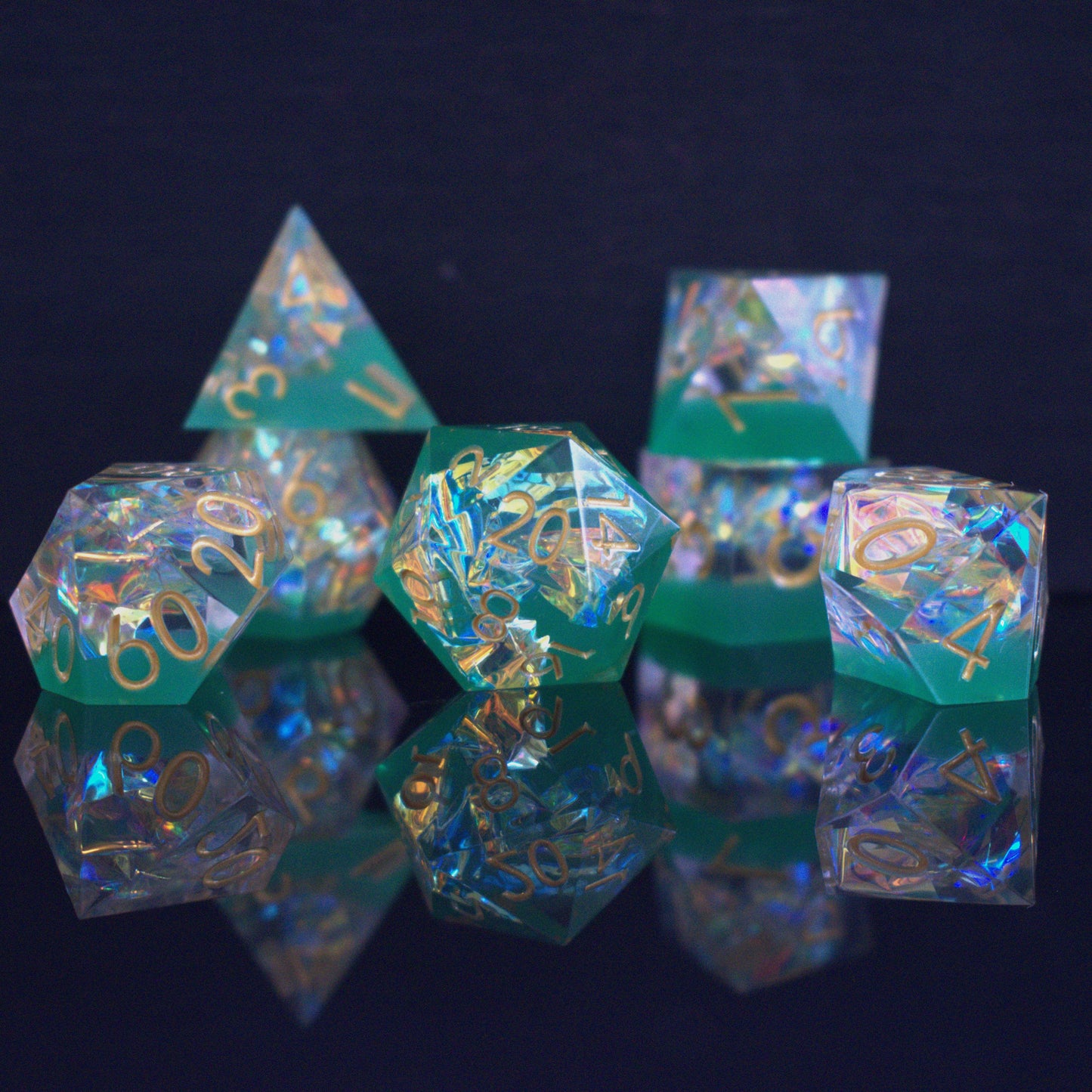 Witch Bolt Sharp-Edged Resin Dice Set