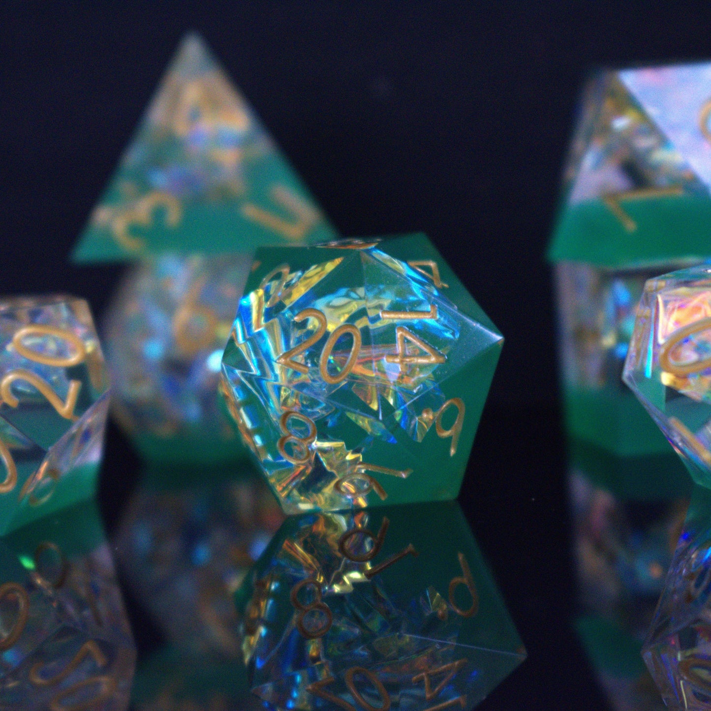 Witch Bolt Sharp-Edged Resin Dice Set