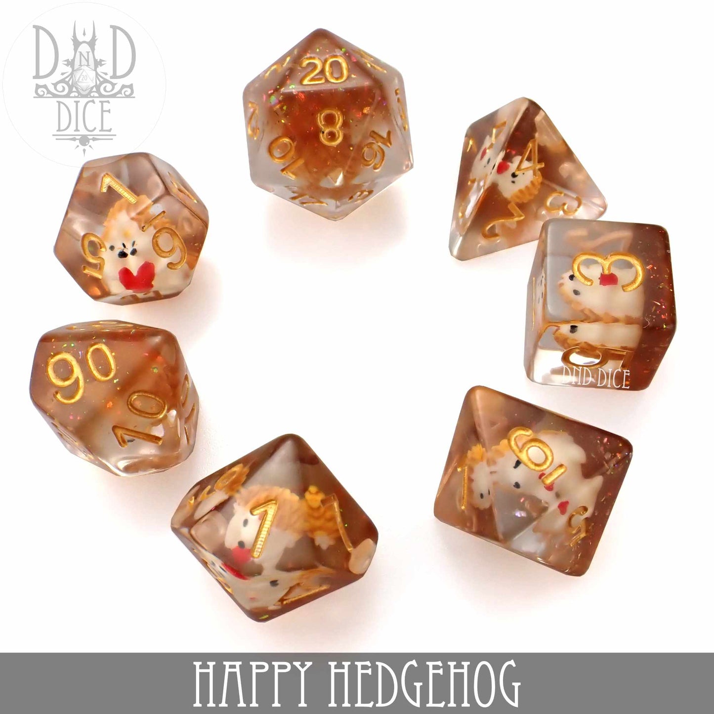 Happy Hedgehog Dice Set