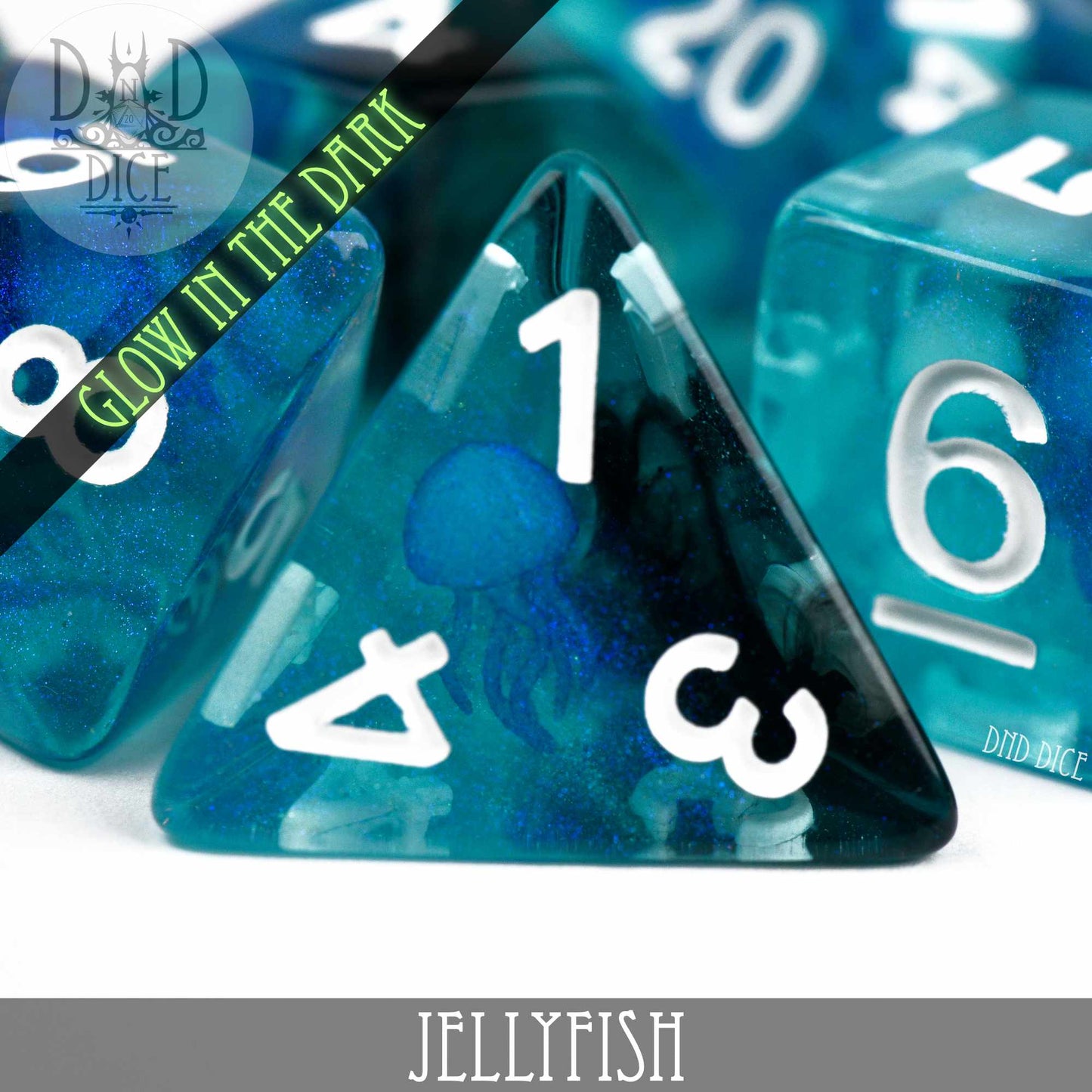 Jellyfish Glow in the Dark Dice Set