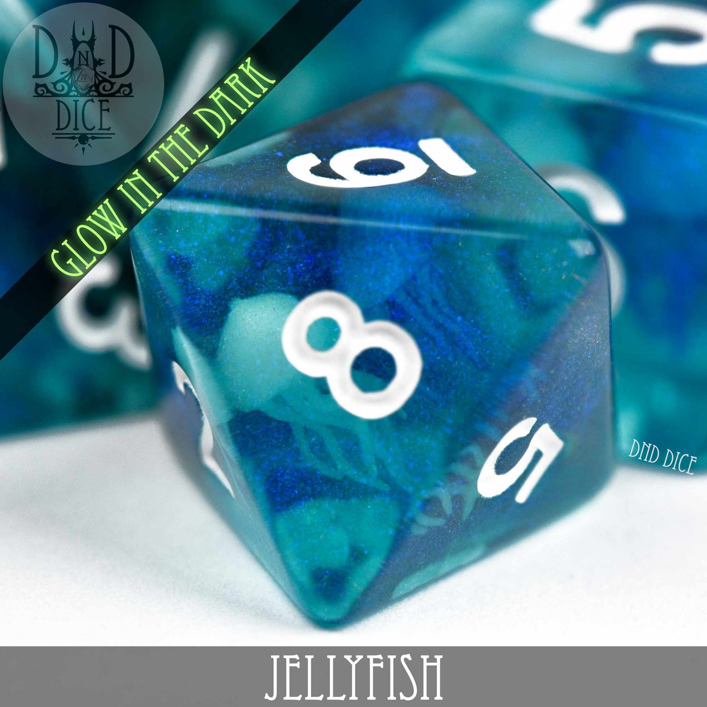 Jellyfish Glow in the Dark Dice Set