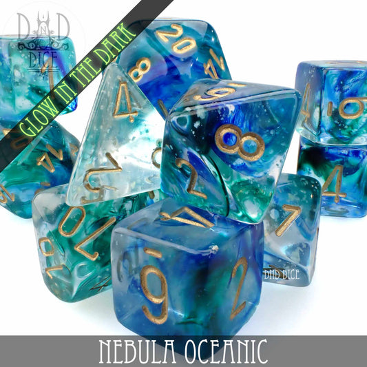 Nebula Oceanic 7 or 11 Dice Set (Glow)