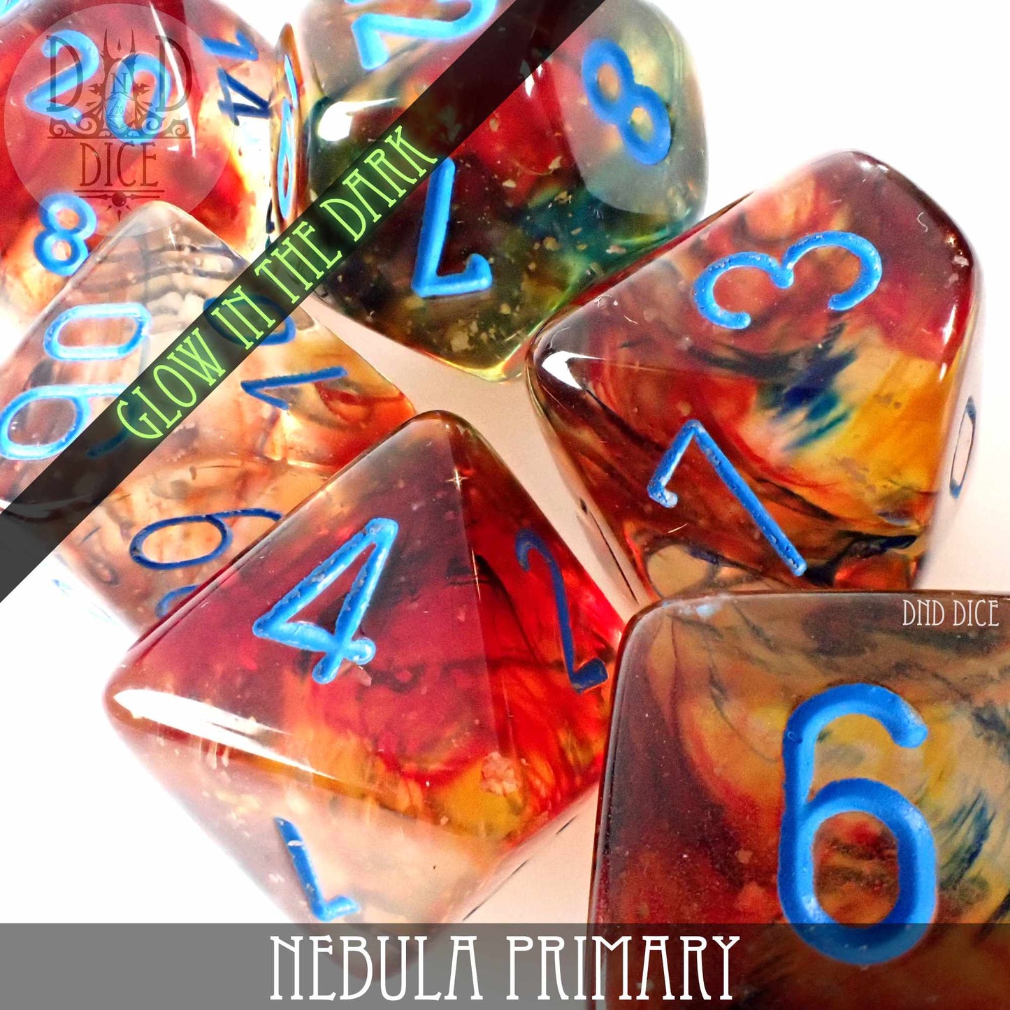 Nebula Primary 7 or 11 Dice Set (Glow)