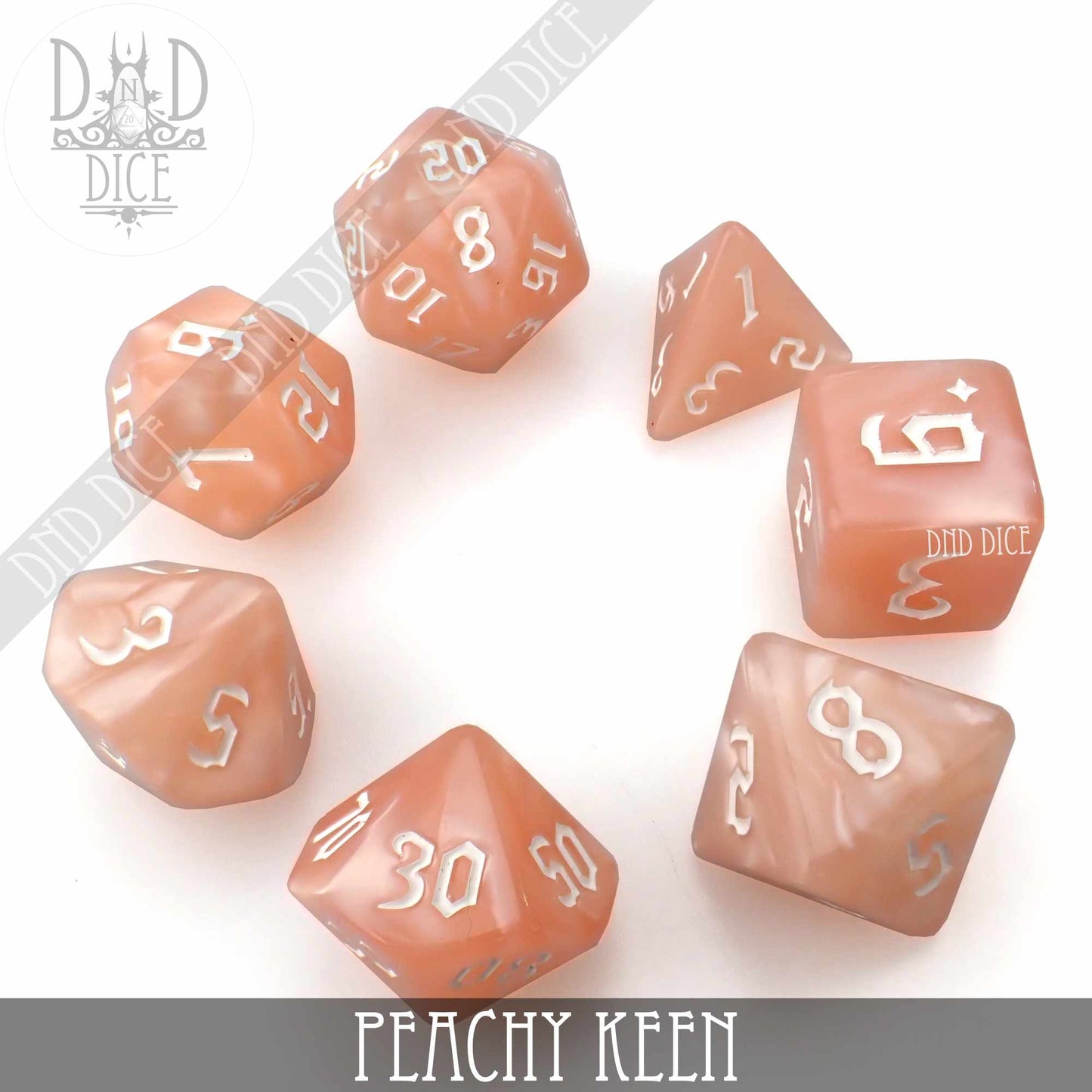 Peachy Keen Dice Set