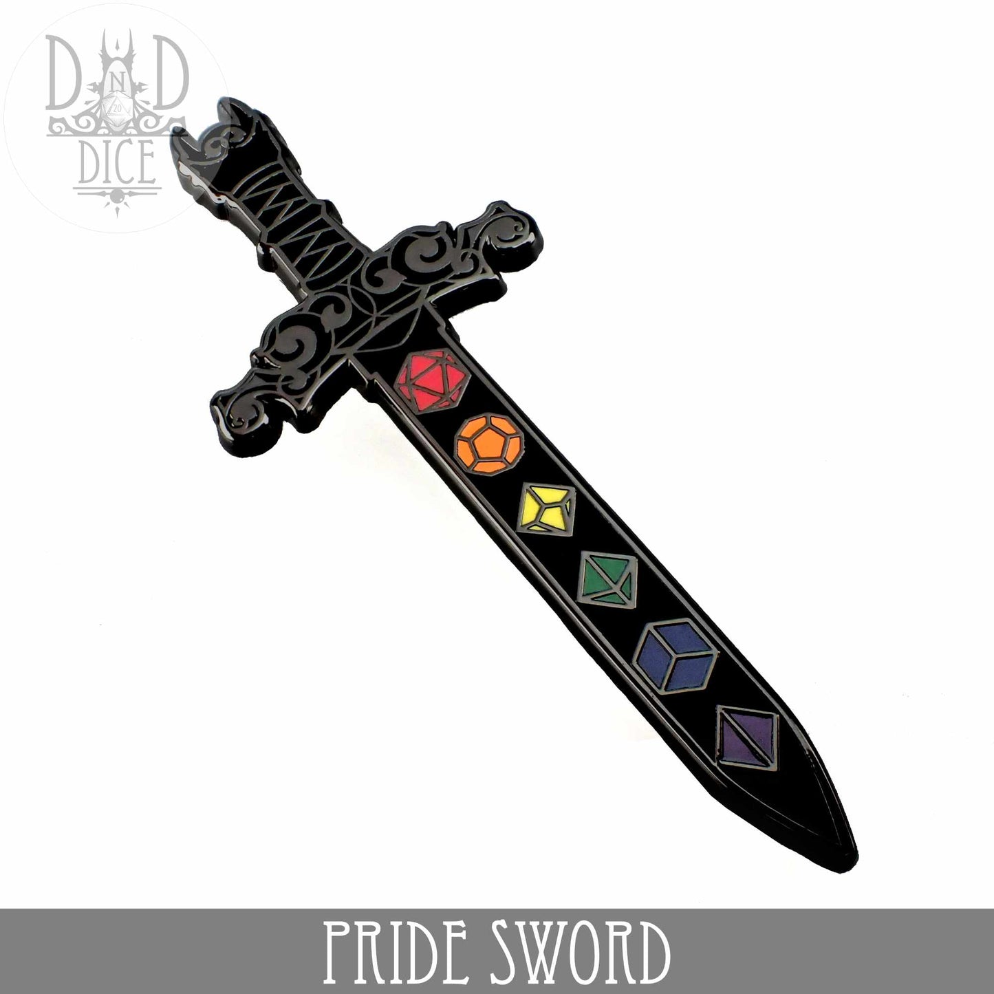 Pride Dice Sword Enamel Pin