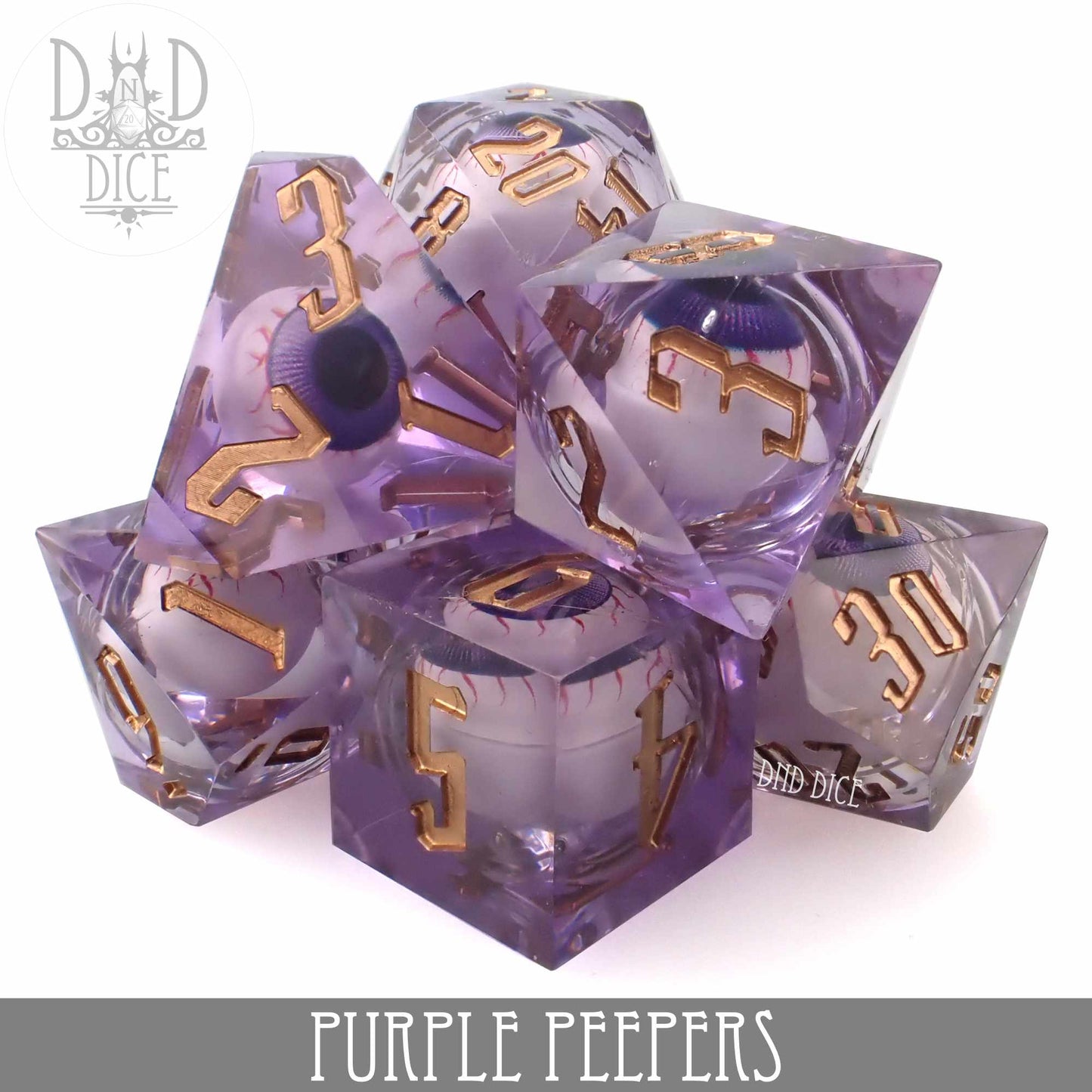 Purple Peepers Liquid Core Dice Set