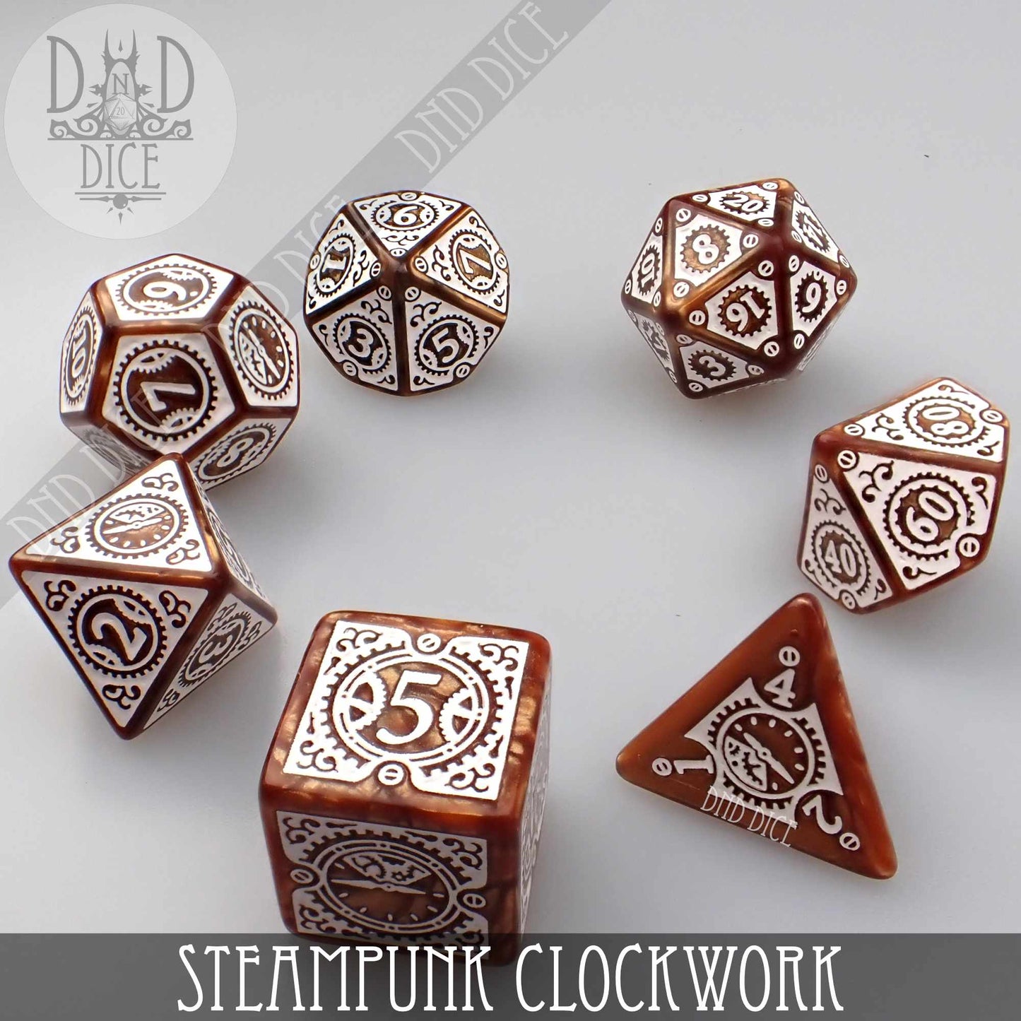 Steampunk Clockwork Caramel Dice Set