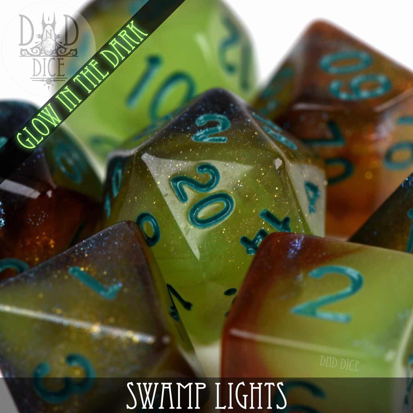 Swamp Lights Glow in the Dark Dice Set