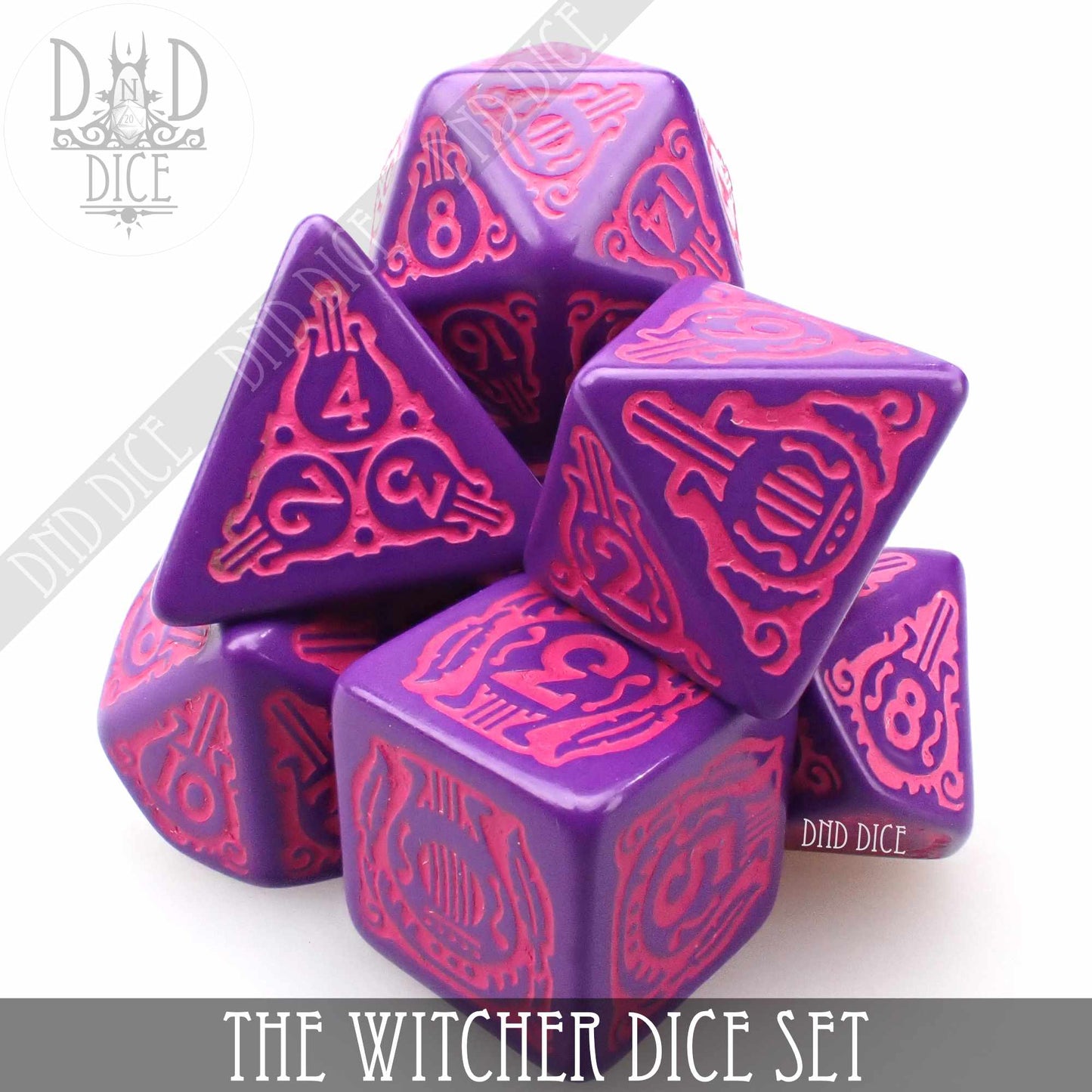 The Witcher Dice Set and Coin - Dandelion / Jaskier